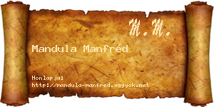 Mandula Manfréd névjegykártya